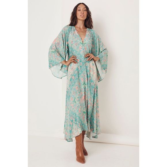 spell Dresses & Skirts - NWT Farrah Half Moon Gown in Aqua Size Xs